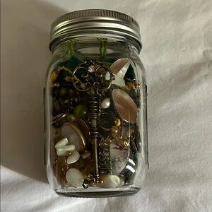 Assorted Jewelry in Glass Jar
